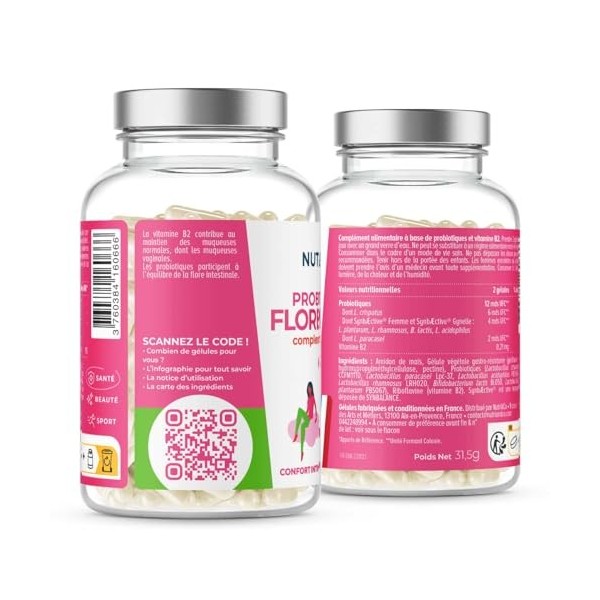 NUTRI & CO Probiotique Flore Intime - 6 Souches dont Lactobacillus Crispatus + 2 Complexes Brevetés SynbAEctive® - Flore Inti
