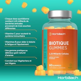 Biotique Flore Intestinale Gummies | 2,25 miliards Cellules | Multi-Souches : Lactobacillus Casei + Vitamines C, B3, B5, B6 |