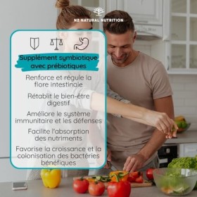 Probiotique Flore Intestinale. 40 Milliards UFC. 30 Génules. Avec Zinc et Lactobacillus Rhamnosus. Soulage les Ballonnements 