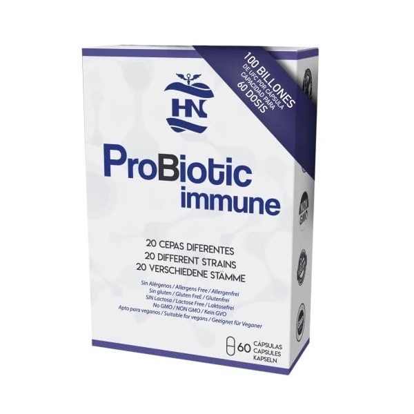 Probiotique Flore Intestinale. 100 milliards dUFC 20 souches probiotiques 60 gélules gastrorésistantes Lactobacillus gasseri