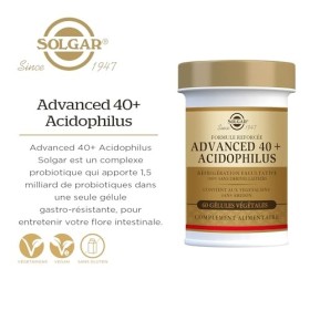 Solgar Advanced 40 Plus Acidophilus - Digestion - Transit - Probiotique - Favorise léquilibre de la Flore Intestinale - Micr