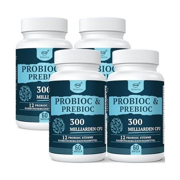 300 Milliards de Probio CFU Pour Lintestin Digestif, Probio de Force Avancée Avec 12 Souches Diverses Pour Femmes et Hommes 