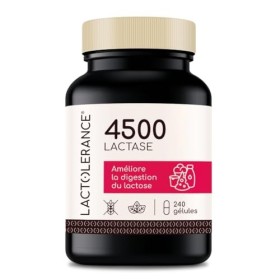 Lactolérance 4500 I 240 gélules de Lactase I Intolérance au lactose modérée | Prise à la demande - Protection 1h | Format éco