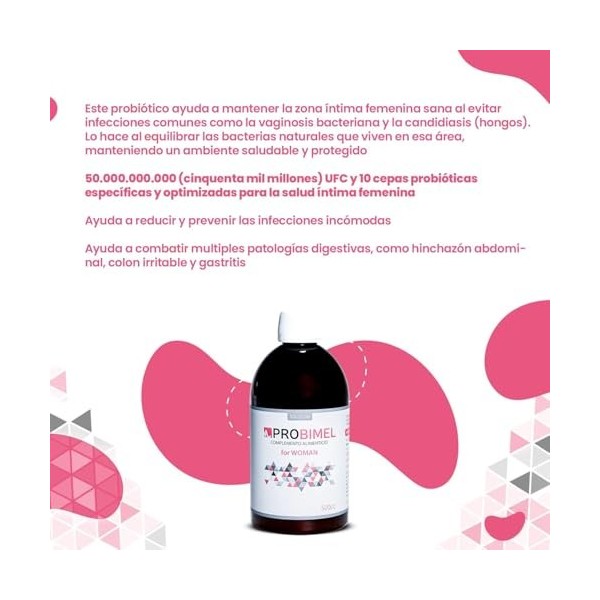 Probimel Probiotique Flore Intestinale pour la Santé Digestive 500ML - Probiotiques et Prébiotiques pour la flore intime des 