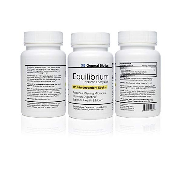 Équilibre supplément de probiotiques Equilibrium avec prébiotiques - 30 capsules efficaces et faciles à avaler – le plus gran