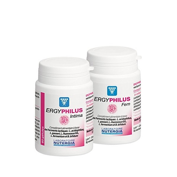 Nutergia Ergyphilus Intima Complément alimentaire à base de 5 souches de ferments lactiques revivifiables dosées à 6 milliard