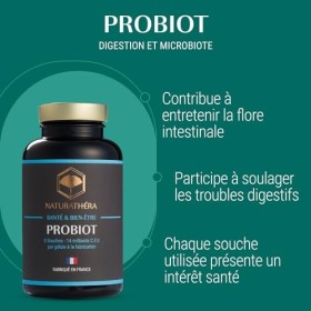 Naturathéra PROBIOT - 14 milliards/gélule - Complément Alimentaire Probiotiques, Digestion & Flore Intestinale - 90 Gélules -
