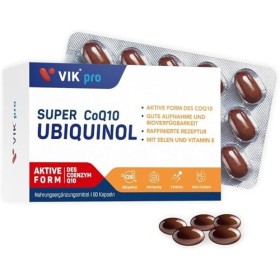 VIKpro Coq10 100 mg, Ferment de Levure Naturelle Q10 Gélules Suppléments Nutritionnels, CoQ10 à Haute Absorption, Antioxydant