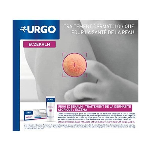 URGO ECZEKALM - Traitement dermatologique pour le traitement de leczéma - Crème 50ml