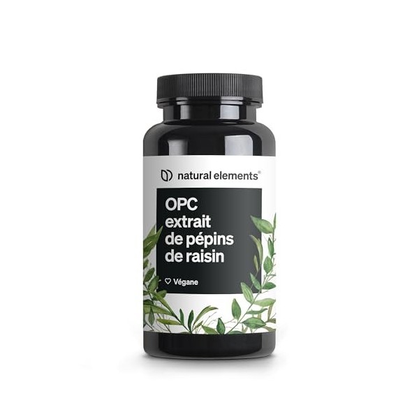 OPC Extrait de Pépins de Raisin – 90 gélules hautement dosées – pour 3 mois – OPC issues de raisins français – végane, haute 