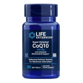 Life Extension Super Ubiquinol CoQ10 avec Soutien Mitochondrial Renforcé™, 100mg, 30 Capsules molles