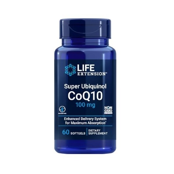 Life Extension Super Ubiquinol CoQ10, 100mg, 60 Capsules molles