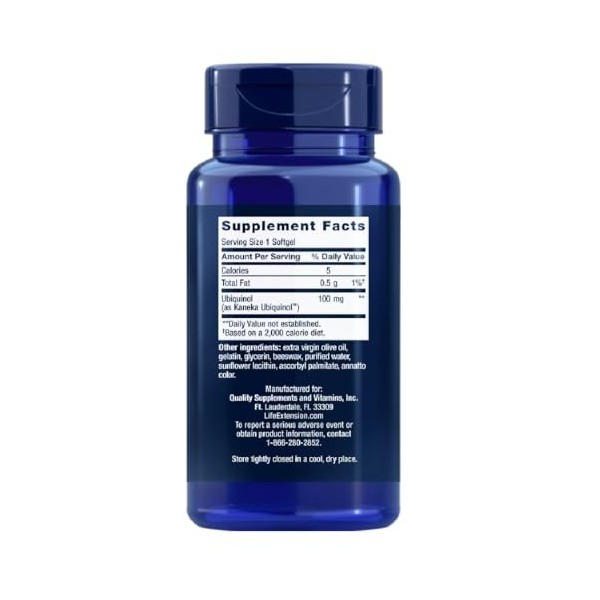 Life Extension Super Ubiquinol CoQ10, 100mg, 60 Capsules molles