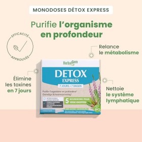 HERBALGEM - Duo Detox Express 7Jours - Purifie LOrganisme En Profondeur - Complément Alimentaire Gemmothérapie - Formule Hau