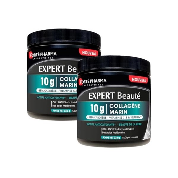 Forté Pharma - Expert Beauté Collagène Marin 10g - Beauté de la Peau & Antioxydant - Peptides de collagène marin type 1 - Vit
