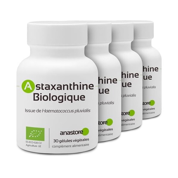 Astaxanthine biologique * 30 gélules végétales / 8 mg * Antioxydant naturel * Énergie + Santé oculaire + Soins de la peau *