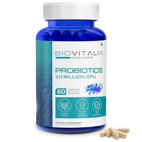 Biovitalia Organics Capsules probiotiques pour hommes et femmes 10 milliards dUFC | Soutien à la santé digestive et à la ges