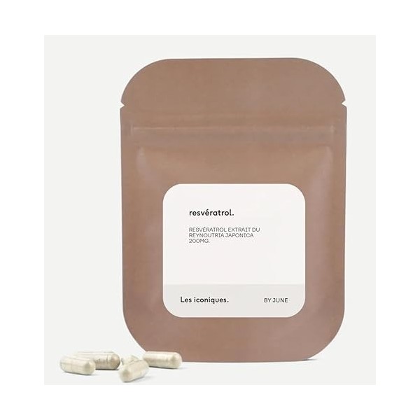 Resvératrol, Vitamine E, Anti-âge, Antioxydant, Protection Cellulaire, 200mg, 30 Gélules Végétales, Formulé par des Docteurs 