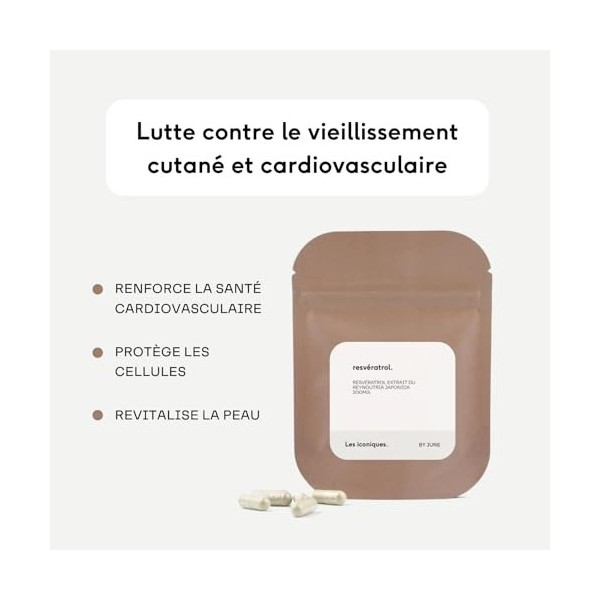 Resvératrol, Vitamine E, Anti-âge, Antioxydant, Protection Cellulaire, 200mg, 30 Gélules Végétales, Formulé par des Docteurs 