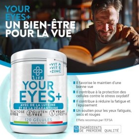 Luteine Zeaxanthine 240 Gélules Piulife® Complement Alimentaire Yeux Avec Vitamine E, A, Zinc, Extrait De Myrtille Et Vigne, 