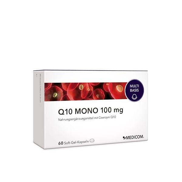 Medicom - Haute dose de Coenzyme Q10, Q10 Mono 100 mg, complément énergétique et système immunitaire, Q10 naturel en capsules
