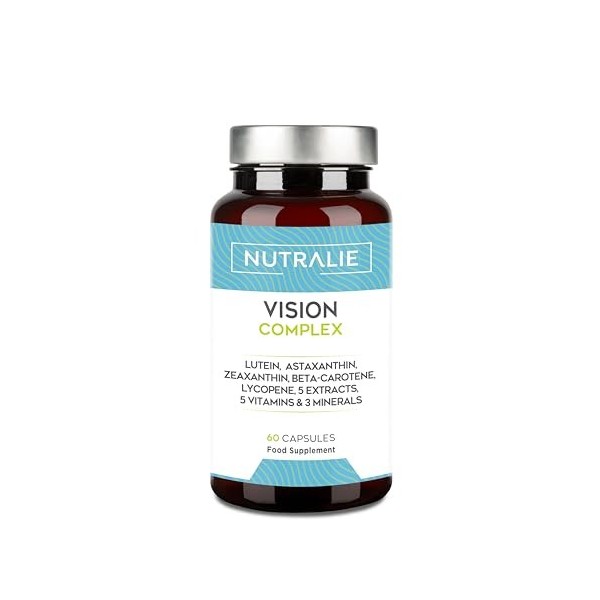 Vision Complex avec Lutéine + Astaxanthine + Zeaxanthine + Vitamines A C E - Pour Yeux - Complement Alimentaire Yeux avec Zin