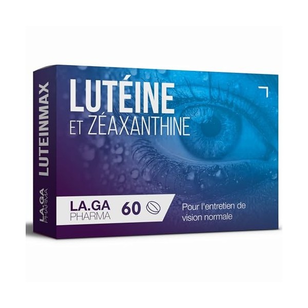Complément Alimentaire Yeux− Contient de la Lutéine, Zéaxanthine, du Zinc, de lExtrait de Myrtille et de la Vitamine A, E et