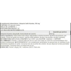 Doctors Best Ubiquinol avec Kaneka QH - 100mg, 60 gélules molles | Soutien Cardiovasculaire et Énergie Naturelle