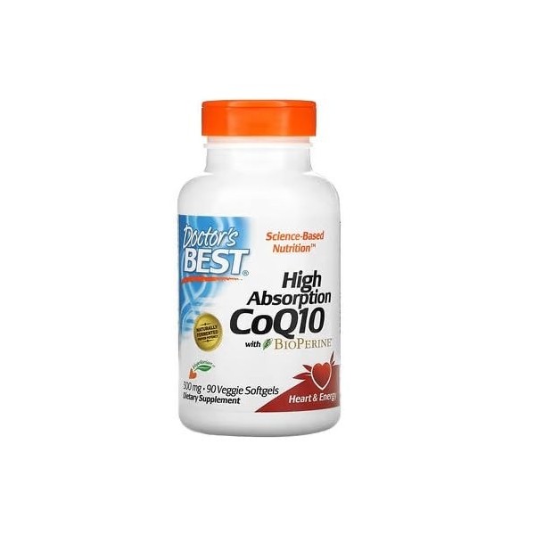Doctors Best High Absorption CoQ10 avec BioPerine, 300mg - 90 gels mous végétales - Soutien Cardiovasculaire et Antioxydant