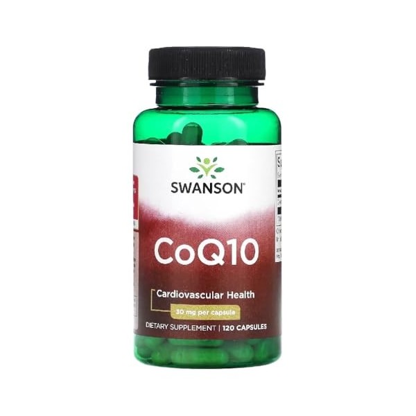 Swanson - CoQ10 - Coenzym Q10 | Soutien à la santé cardiaque et à la production dénergie | 30 mg - 120 capsules