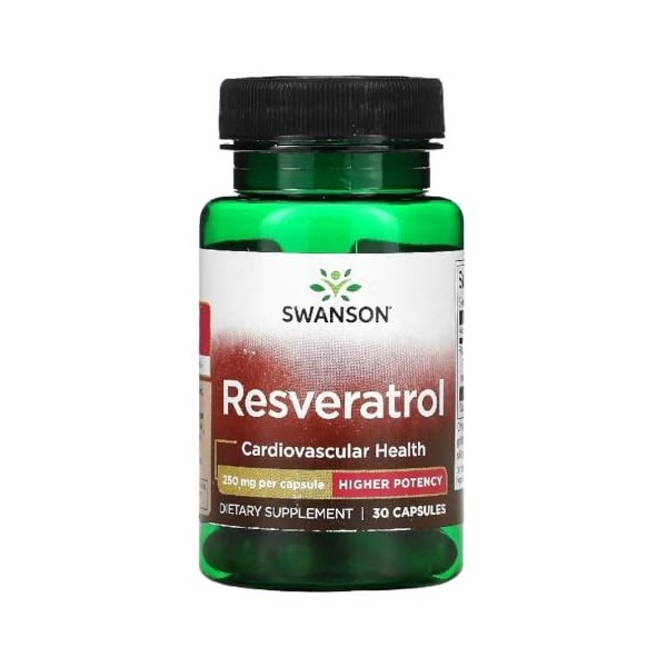 Swanson - Resveratrol 250mg Capsules | Soutien Antioxydant Naturel - 30 Capsules
