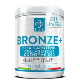 Beta Carotene Complément Alimentaire Bronzage 120 Gélules PiuLife, Avec Antioxydants, Lycopène, Acide Hyaluronique, Melanine 