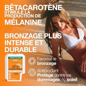 Complément alimentaire bronzage, Autobronzant, supplément bronzage, 200 micro cpr. bétacarotène et vitamine A. Stimule la pro