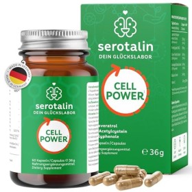 serotalin® CELL POWER NAC Capsules – Resvératrol & Polyphénols + Vitamine C | 100 % vegan et fabriqué en Allemagne | 60 gélul