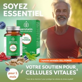 serotalin® CELL POWER NAC Capsules – Resvératrol & Polyphénols + Vitamine C | 100 % vegan et fabriqué en Allemagne | 60 gélul
