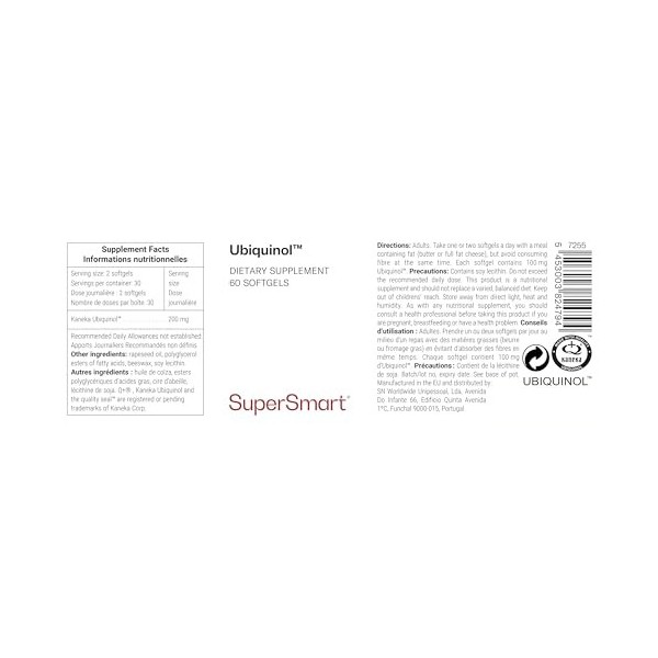 Ubiquinol - Forme Active de la CoQ10 - Hautement Biodisponible pour l’Organisme - Santé du Cœur et Régulation de la Pression 