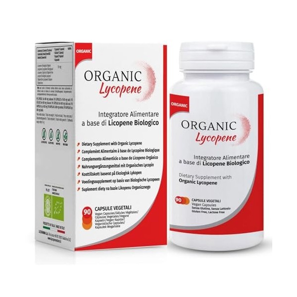 Organic Lycopene - Complément antioxydant au lycopène biologique certifié - Pack de 90 gélules