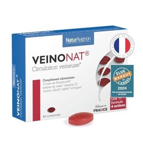Laboratoire NaturAvignon Veinonat Comprimés | Circulation veineuse & jambes lourdes | Marron dInde + Pépins de raisin + Frag