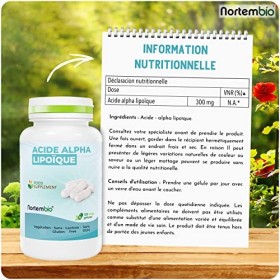Nortembio Acide Alpha-Lipoïque - 100 Veggie Capsules - Complément Alimentaire - Booster du Système Immunitaire - Protection C