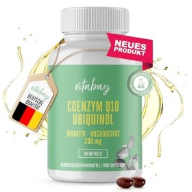 Vitabay Coenzyme Q10 Complément Alimentaire - 60 Gélules Coenzyme Q10 Ubiquinol 200mg Coenzyme Q10 Bioactif - Q10 Ubiquinol D