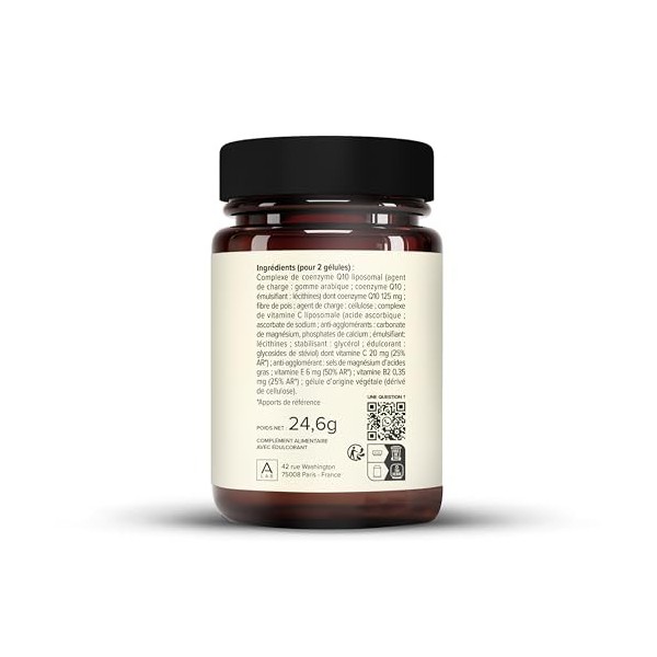 A-LAB Coenzyme Q10 Liposomale - Technologie dAssimilation Renforcée - Complément Alimentaire Antioxydant, Anti-Age, Santé Ca