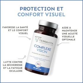 COMPLEXE VISION | Complément Alimentaire Yeux Secs et Fatigués | Acide Hyaluronique Breveté, Lutéine, Zéaxanthine, Myrtille, 