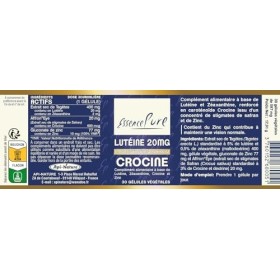 Lutéine 20mg et Zéaxanthine 2mg Essence Pure | Vitamines pour les yeux avec Safran et Zinc | Formule Végétalienne | Sans 