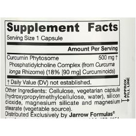 Jarrow Curcumin Phytosome Meriva 500mg - 60 vcaps - Puissant Antioxydant & Soutien Articulaire - Complément Alimentaire de 