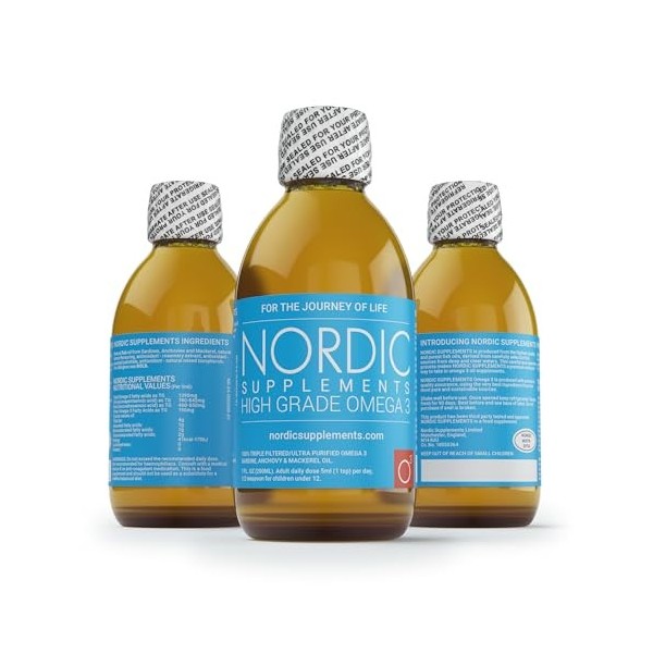 Nordic Supplements Huile de poisson oméga 3 haute résistance 200 ml