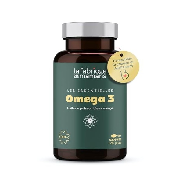 Omega 3 Concentré - Huile de poissons sauvages pure EPAX - DHA + EPA - Compatible grossesse et Allaitement - Fabriqué en Fran