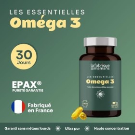 Omega 3 Concentré - Huile de poissons sauvages pure EPAX - DHA + EPA - Compatible grossesse et Allaitement - Fabriqué en Fran