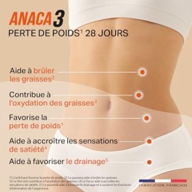 ANACA3 - Perte de Poids 28 Jours - Favorise la Perte de Poids 1 - Aide à Favoriser le Drainage 3 , Brûler les Graisses 2 & 
