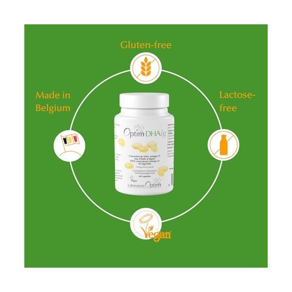 Omega 3 Vegan DHA Huile dAlgue Origine Durable | Hautement Dosé 250mg DHA par capsule | Complément Alimentaire Oméga-3 – 6
