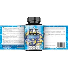 Ultra Fish Oil 1000mg, 200 Softgel Capsules, High Dose Omega 3 with 500mg EPA and 250mg DHA, 6 months supply, Fatty Acids EF